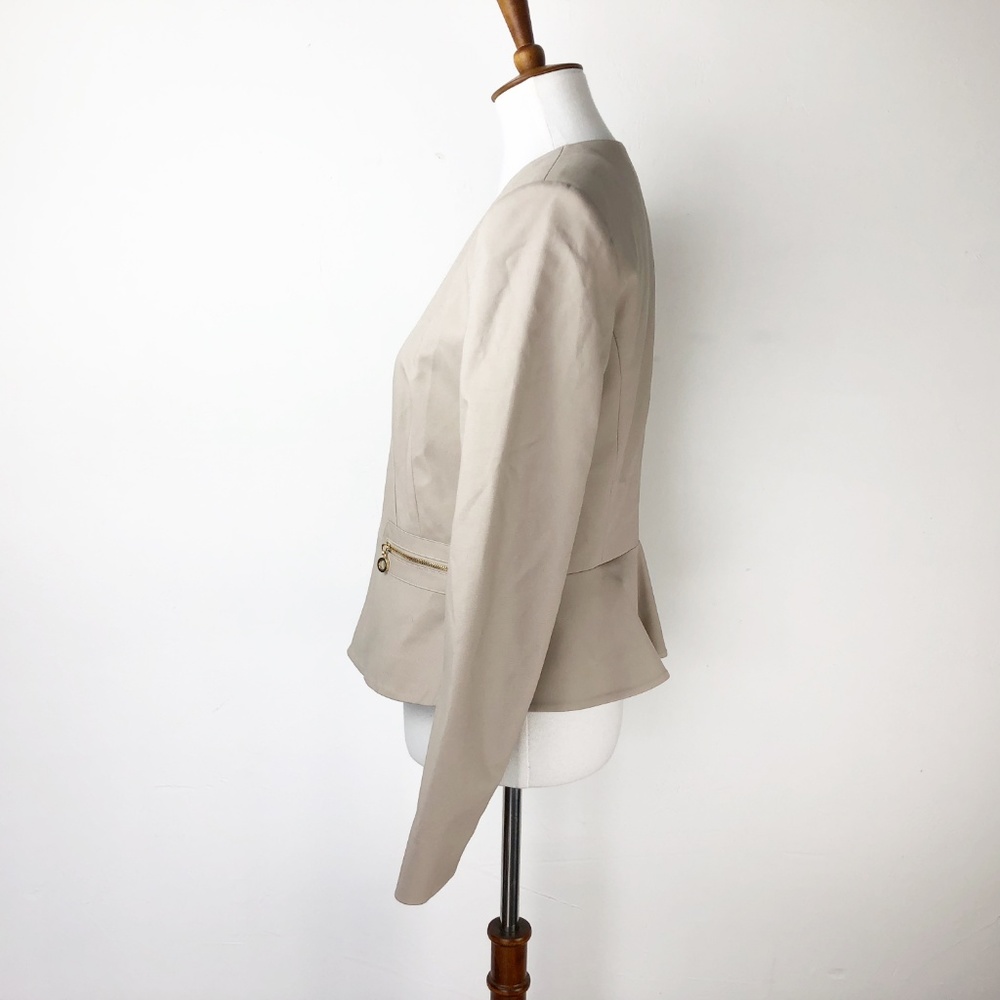 Calvin Klein Women's Blazer Tan Size 8 Zip Front - Picture 4 of 7